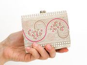 Silver Hearts (Mocha Pink) Small GAMAGUCHI Trifold Wallet