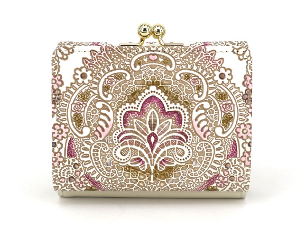 Antique Lace (Pink) Small GAMAGUCHI Trifold Wallet