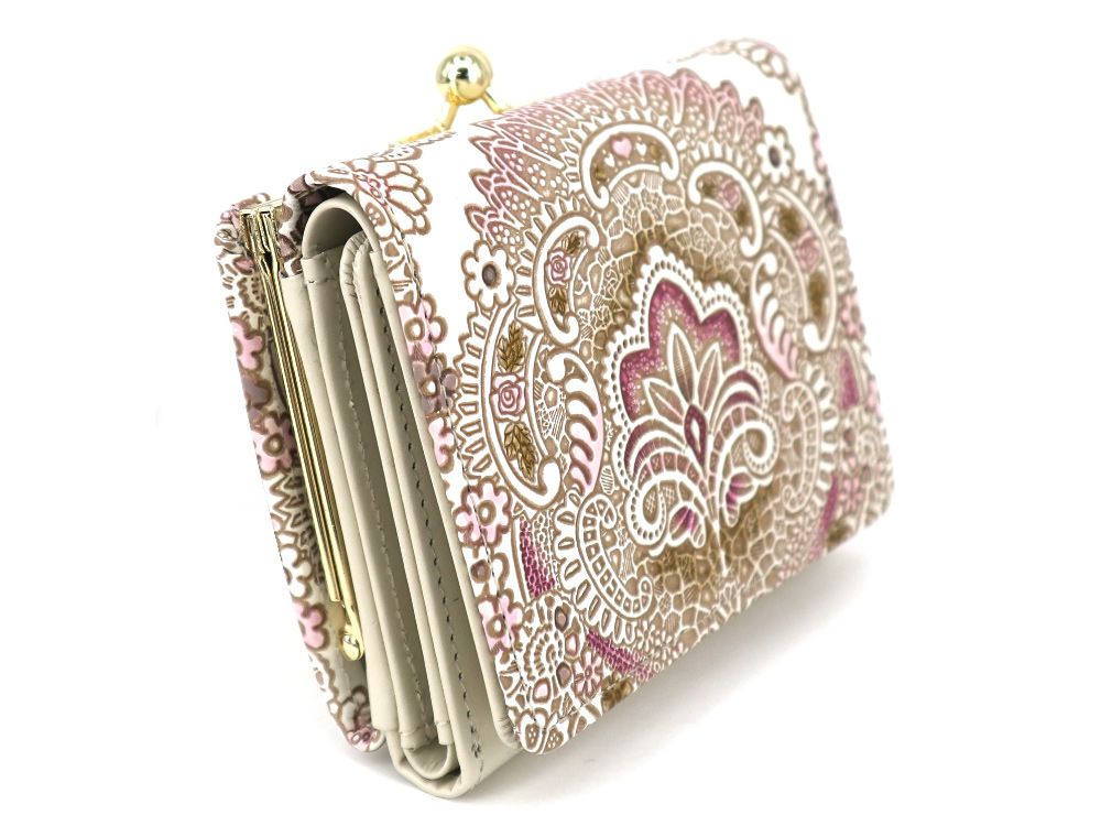 Antique Lace (Pink) Small GAMAGUCHI Trifold Wallet