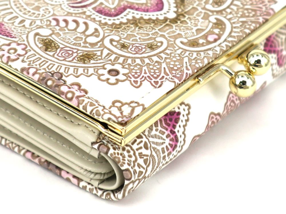 Antique Lace (Pink) Small GAMAGUCHI Trifold Wallet