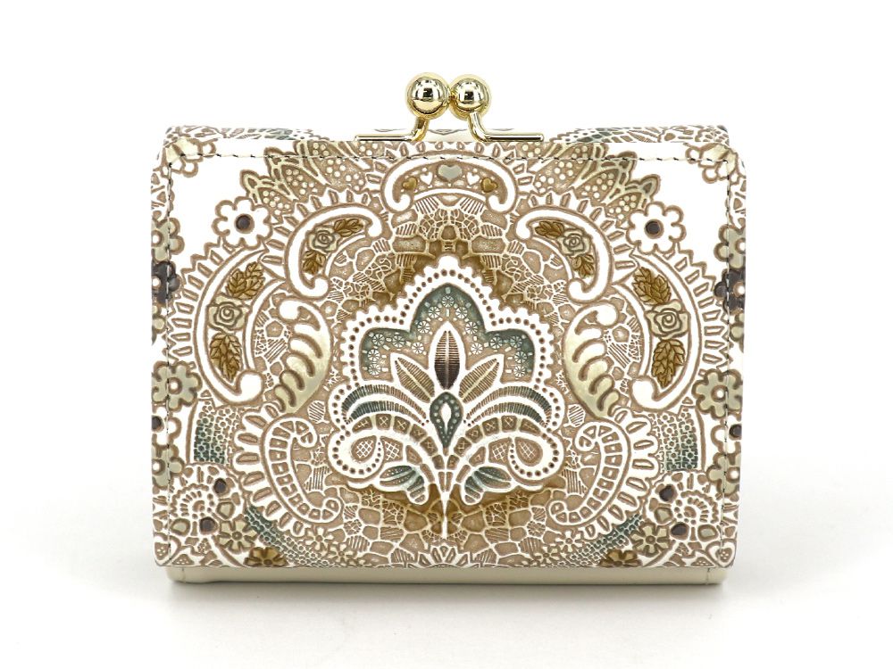 Antique Lace (Green) Small GAMAGUCHI Trifold Wallet