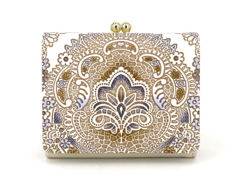 Antique Lace (Blue) Small GAMAGUCHI Trifold Wallet