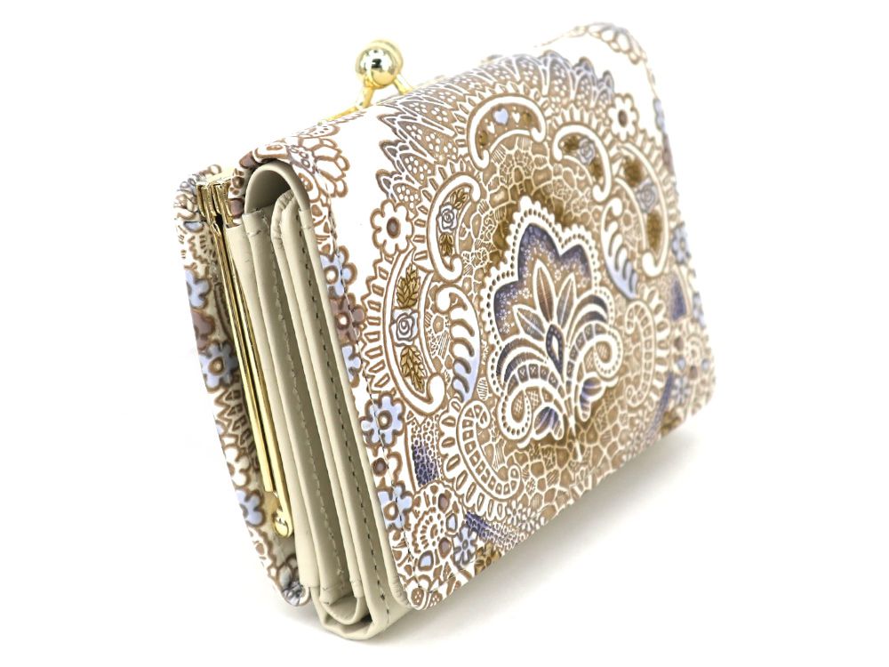 Antique Lace (Blue) Small GAMAGUCHI Trifold Wallet