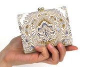 Antique Lace (Blue) Small GAMAGUCHI Trifold Wallet