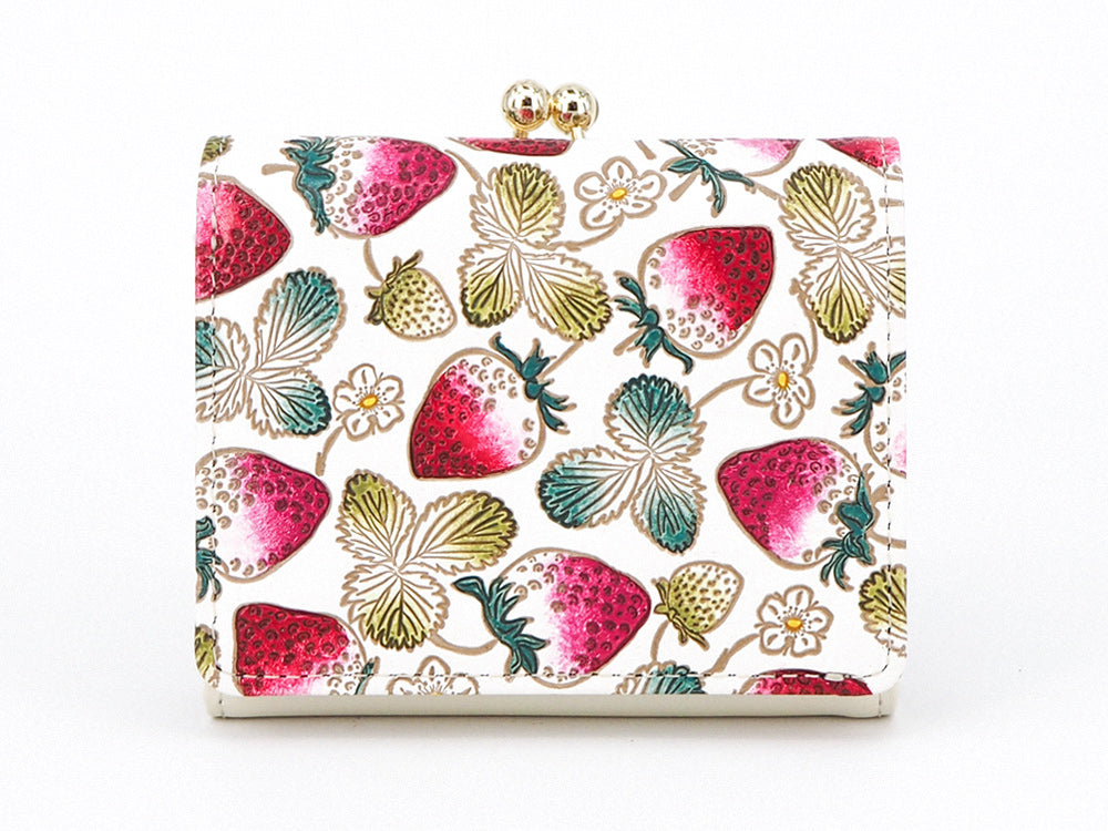Strawberries Small GAMAGUCHI Trifold Wallet