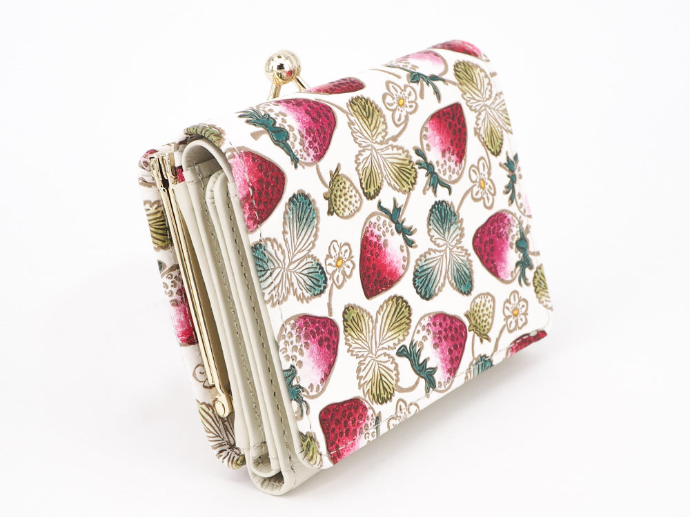 Strawberries Small GAMAGUCHI Trifold Wallet