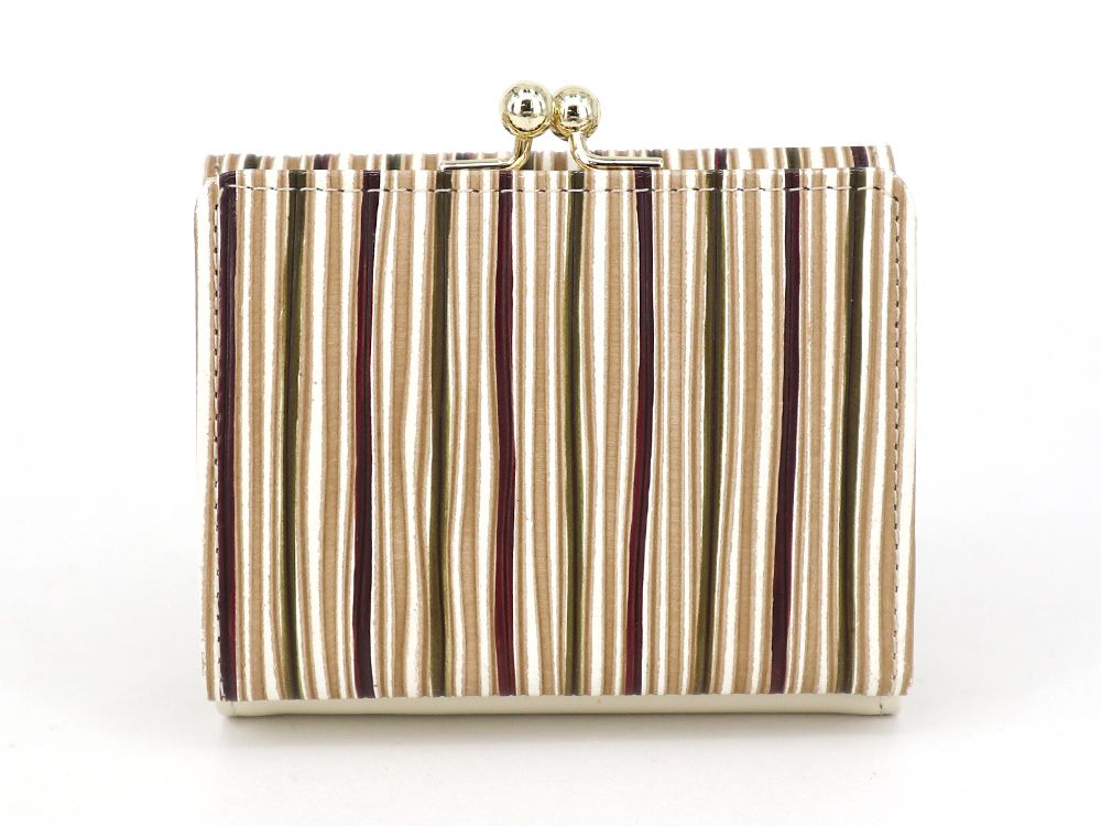 YATARAJIMA - Vertical Stripes Small GAMAGUCHI Trifold Wallet