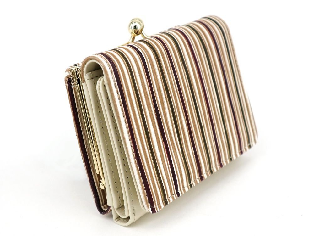 YATARAJIMA - Vertical Stripes Small GAMAGUCHI Trifold Wallet