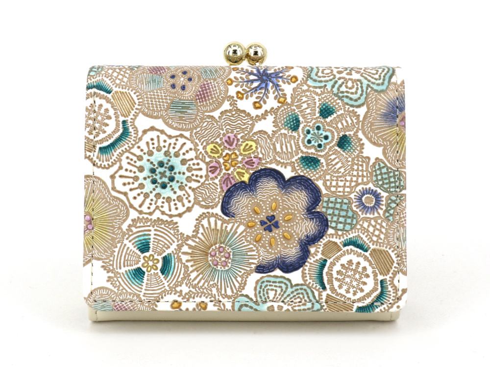 Spring Bloom (Blue) Small GAMAGUCHI Trifold Wallet