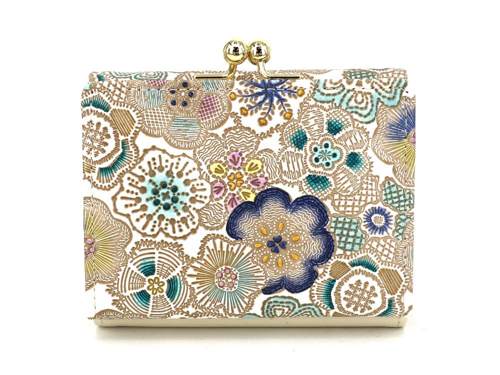 Spring Bloom (Blue) Small GAMAGUCHI Trifold Wallet