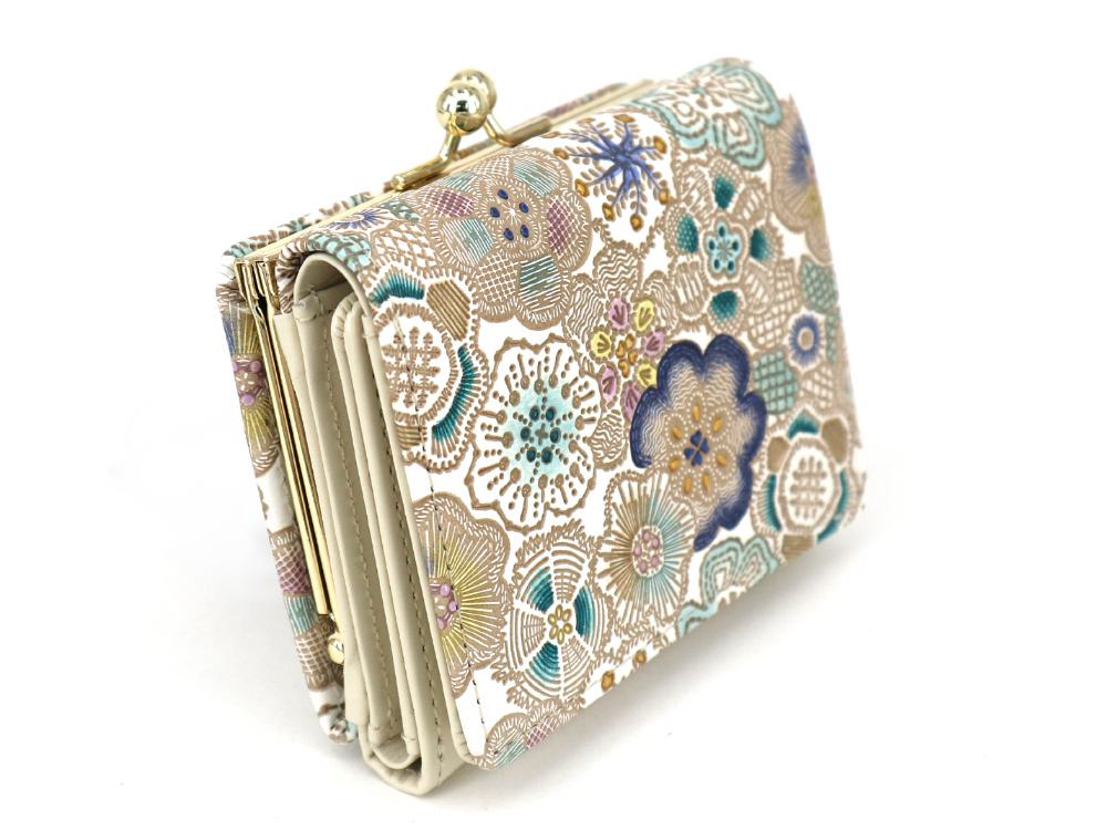 Spring Bloom (Blue) Small GAMAGUCHI Trifold Wallet