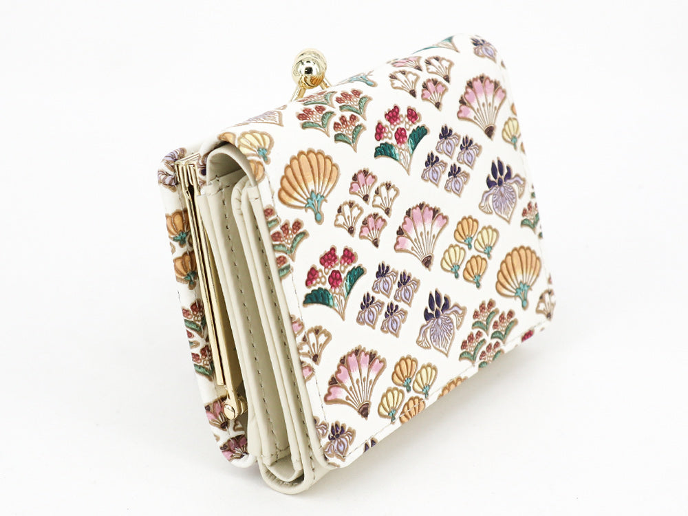 HANAOGI - Flower Fans Small GAMAGUCHI Trifold Wallet