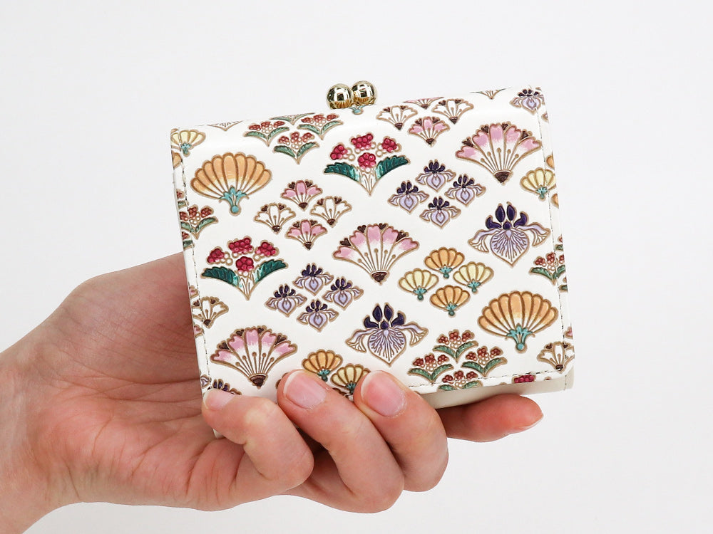 HANAOGI - Flower Fans Small GAMAGUCHI Trifold Wallet