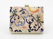 RANGIKU - Firework Chrysanthemums (Blue&yellow) Small GAMAGUCHI Trifold Wallet