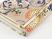 RANGIKU - Firework Chrysanthemums (Blue&yellow) Small GAMAGUCHI Trifold Wallet