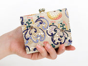RANGIKU - Firework Chrysanthemums (Blue&yellow) Small GAMAGUCHI Trifold Wallet