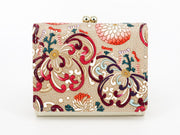 RANGIKU - Firework Chrysanthemums (Wine&Pink) Small GAMAGUCHI Trifold Wallet