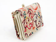 RANGIKU - Firework Chrysanthemums (Wine&Pink) Small GAMAGUCHI Trifold Wallet