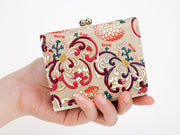 RANGIKU - Firework Chrysanthemums (Wine&Pink) Small GAMAGUCHI Trifold Wallet