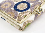 Umbrella Chrysanthemums (Shimmering Blue) Small GAMAGUCHI Trifold Wallet