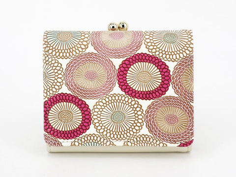 Umbrella Chrysanthemums (Peach Blossom) Small GAMAGUCHI Trifold Wallet