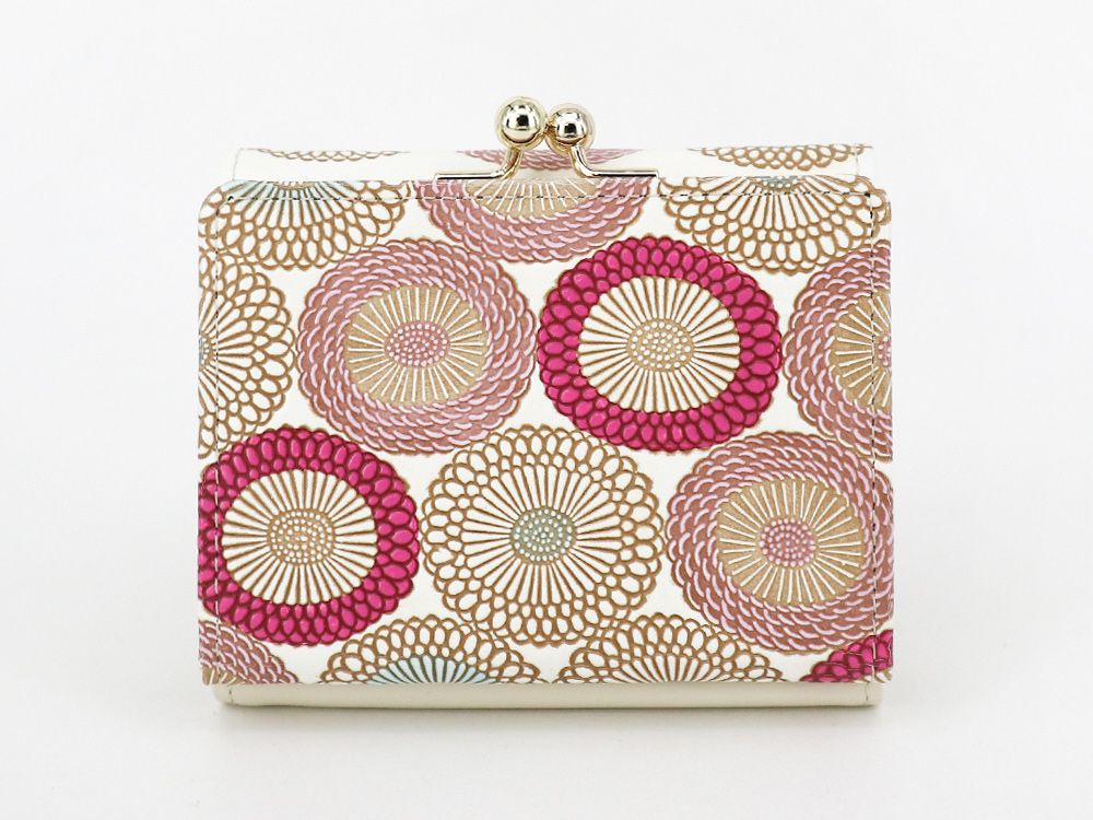 Umbrella Chrysanthemums (Peach Blossom) Small GAMAGUCHI Trifold Wallet