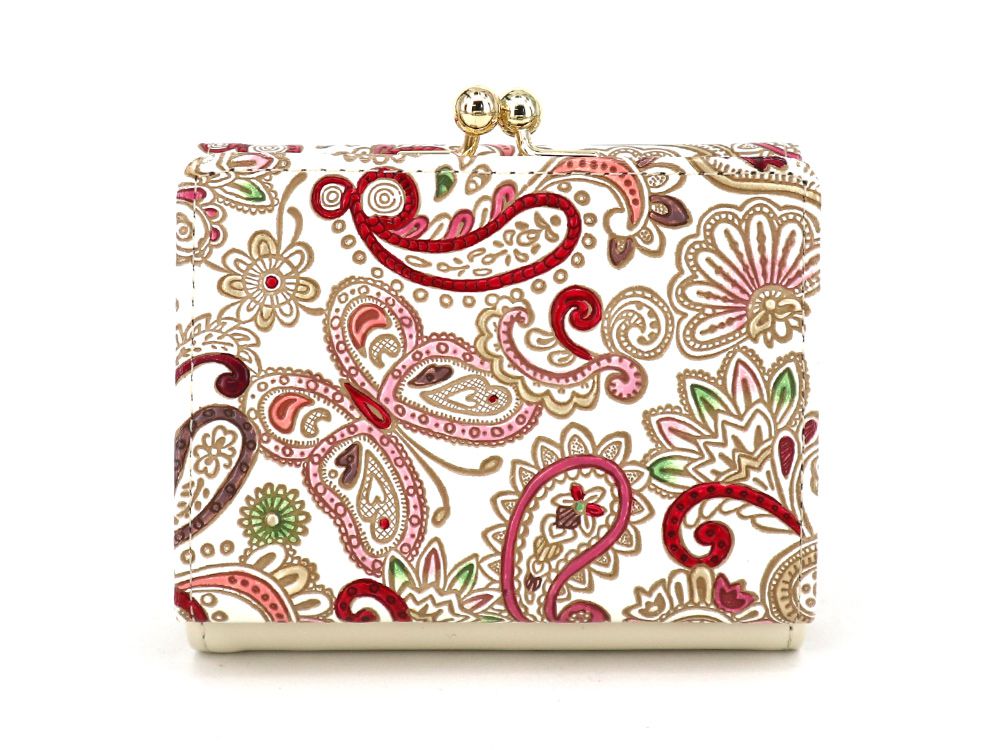 Paisley (Ruby) Small GAMAGUCHI Trifold Wallet