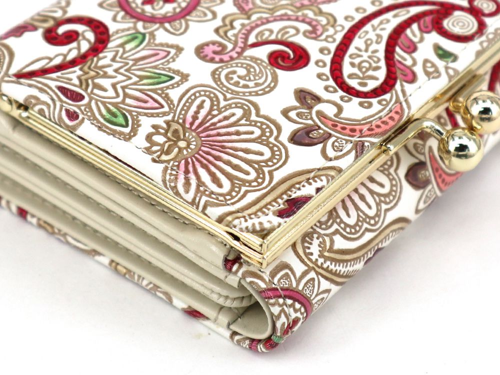 Paisley (Ruby) Small GAMAGUCHI Trifold Wallet