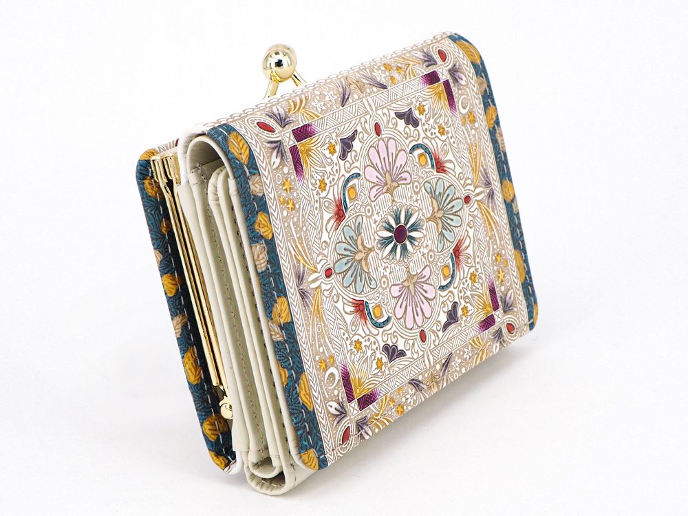 Golden Tapestry Small GAMAGUCHI Trifold Wallet