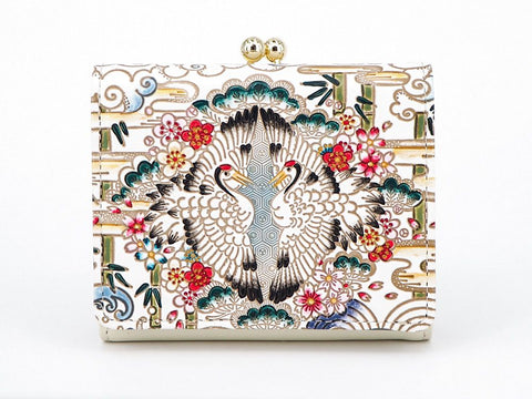 Facing Cranes Small GAMAGUCHI Trifold Wallet