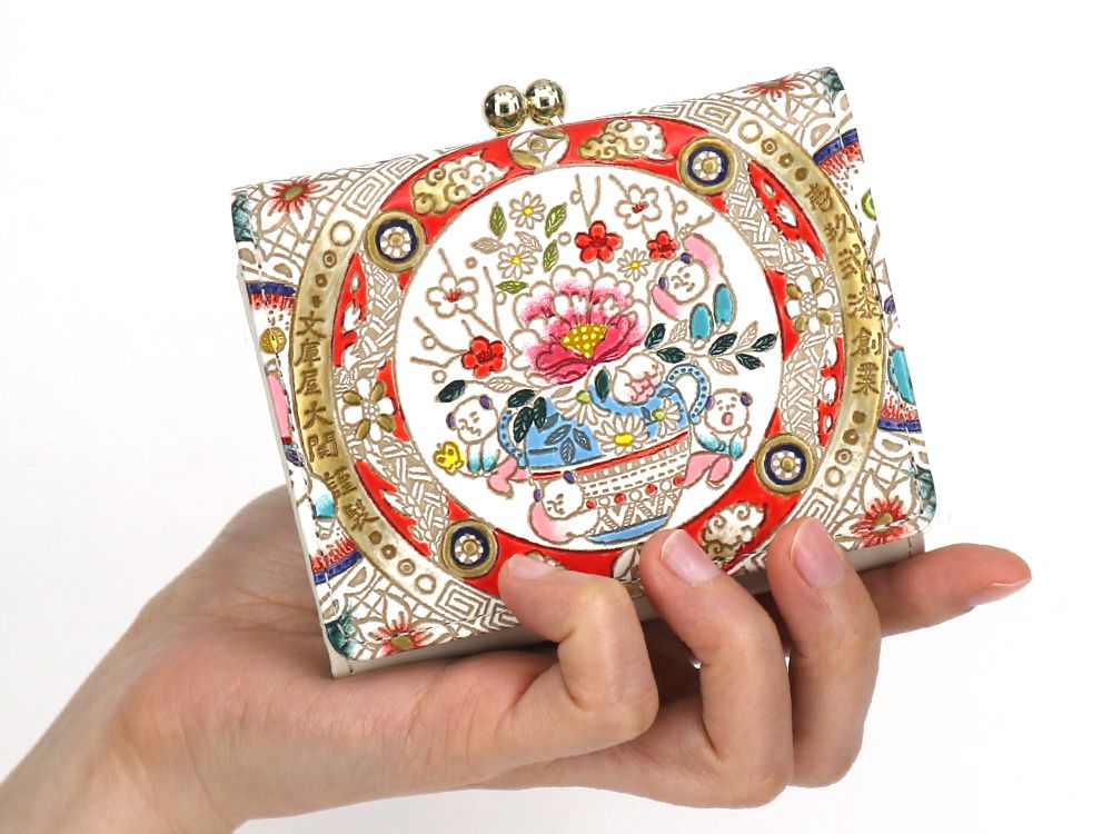 KARAKO - Chinese Dolls  Small GAMAGUCHI Trifold Wallet