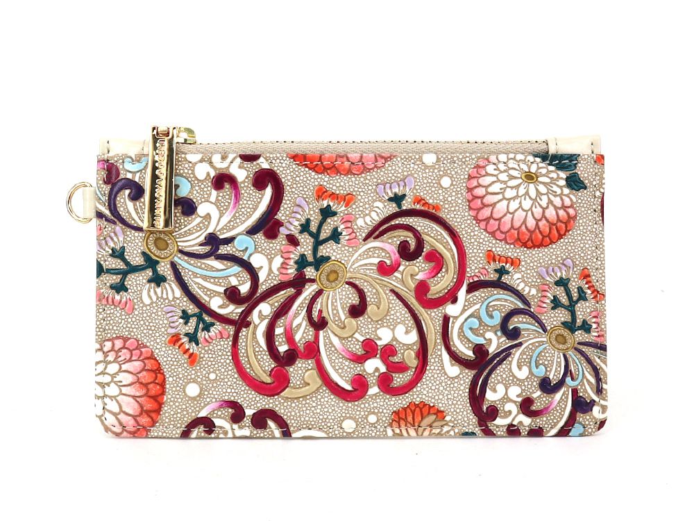 RANGIKU - Firework Chrysanthemums (Wine&Pink) Thin Card Case