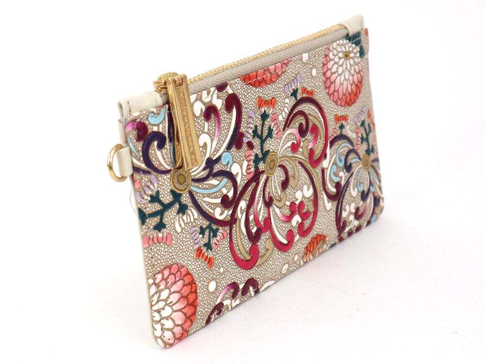 RANGIKU - Firework Chrysanthemums (Wine&Pink) Thin Card Case