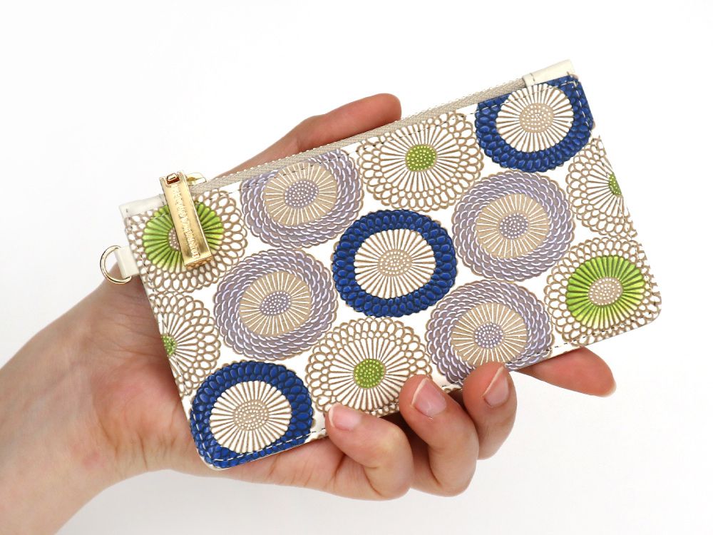 Umbrella Chrysanthemums (Shimmering Blue) Thin Card Case