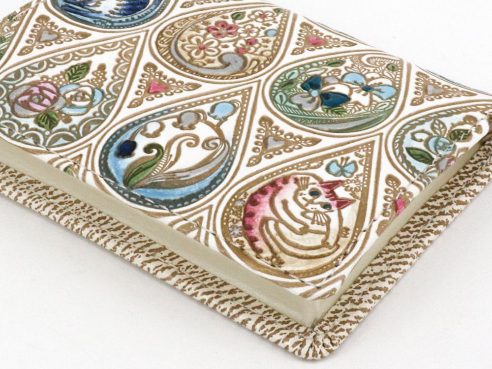 Flowers and Cats (Indigo) Square Coin Purse