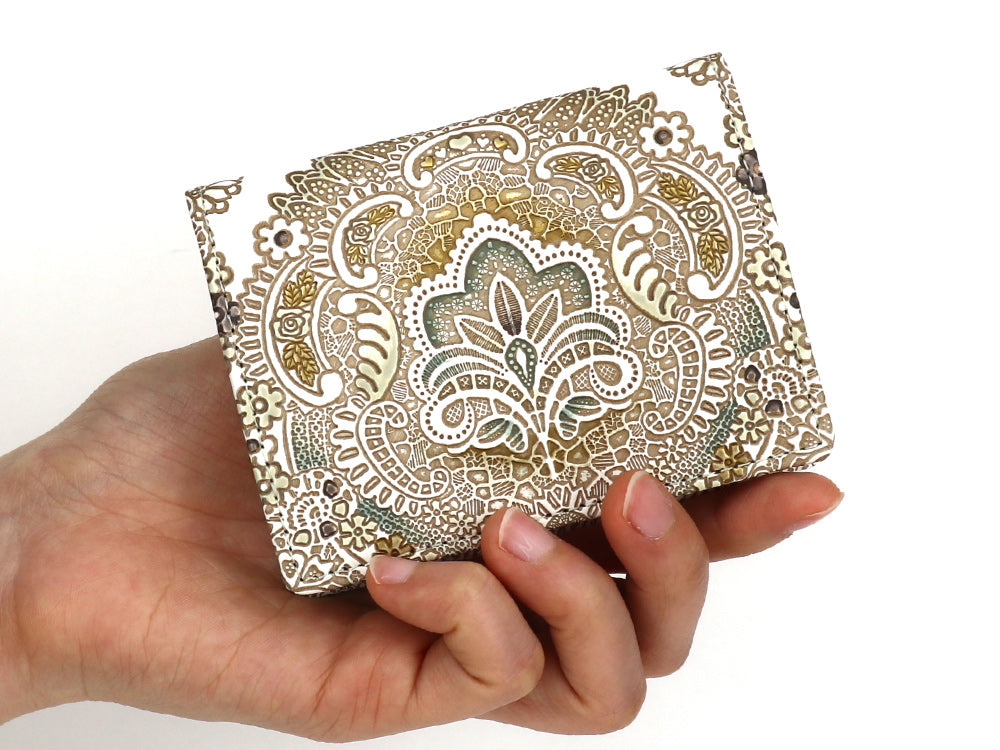 Antique Lace (Green)  Square Coin Purse