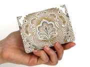 Antique Lace (Green)  Square Coin Purse