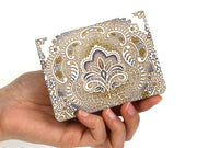 Antique Lace (Blue)  Square Coin Purse