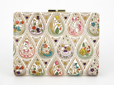 Flowers and Cats (Mix) GAMASATSU Square Billfold with Clasp