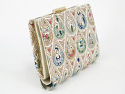 Flowers and Cats (Indigo) GAMASATSU Square Billfold with Clasp