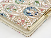 Flowers and Cats (Indigo) GAMASATSU Square Billfold with Clasp