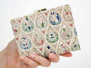 Flowers and Cats (Indigo) GAMASATSU Square Billfold with Clasp