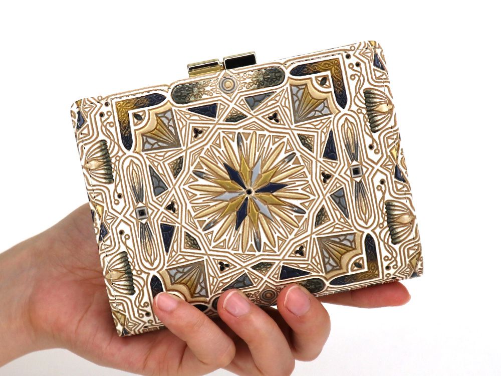 Carreau (Black) Square Billfold with Clasp