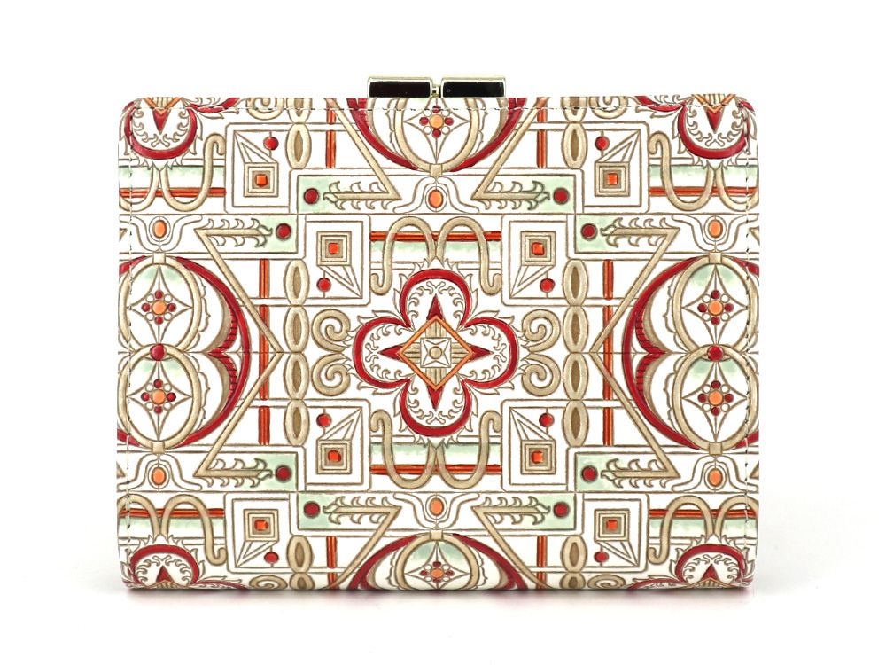 Miyabi (Red) GAMASATSU Square Billfold with Clasp