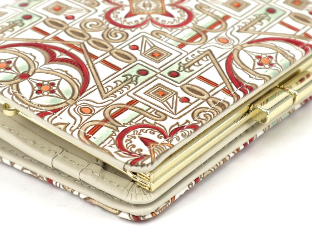 Miyabi (Red) GAMASATSU Square Billfold with Clasp