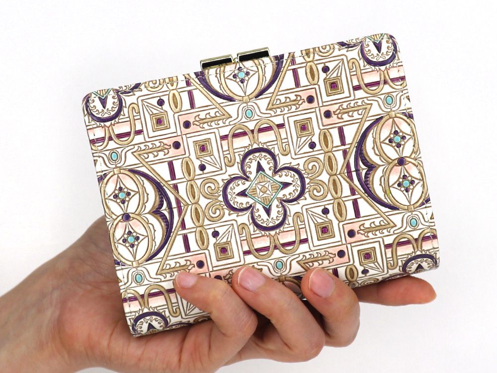 Miyabi (Purple) GAMASATSU Square Billfold with Clasp