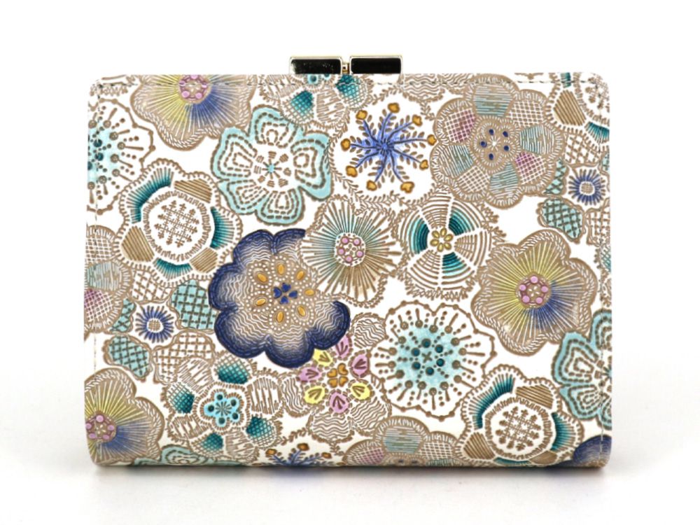 Spring Bloom (Blue) Square Billfold with Clasp