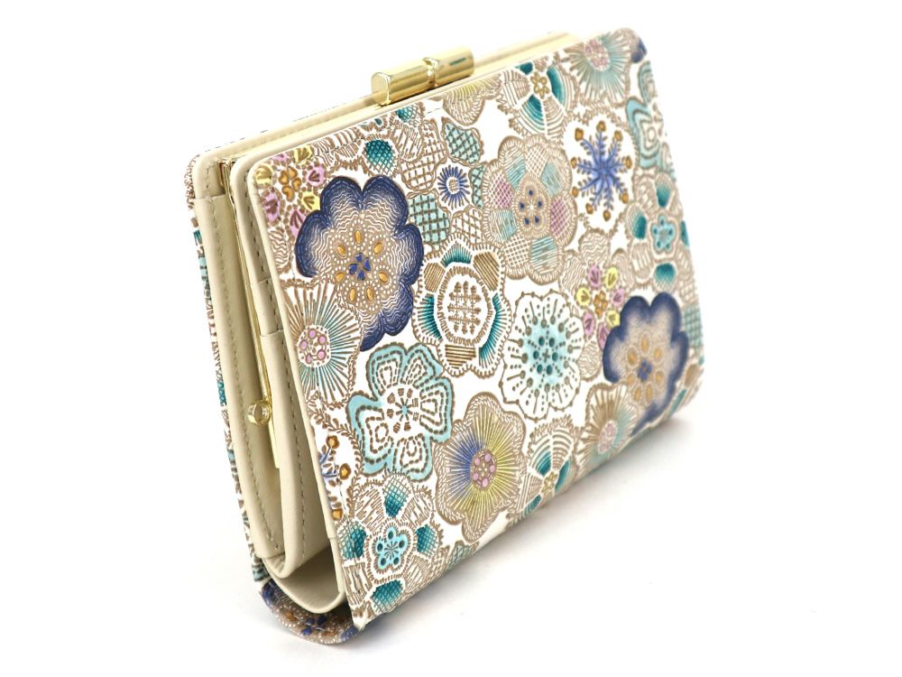 Spring Bloom (Blue) Square Billfold with Clasp