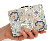 Spring Bloom (Blue) Square Billfold with Clasp