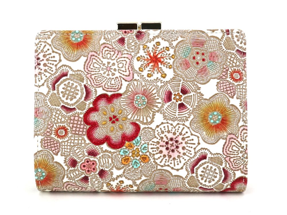 Spring Bloom (Red) Square Billfold with Clasp